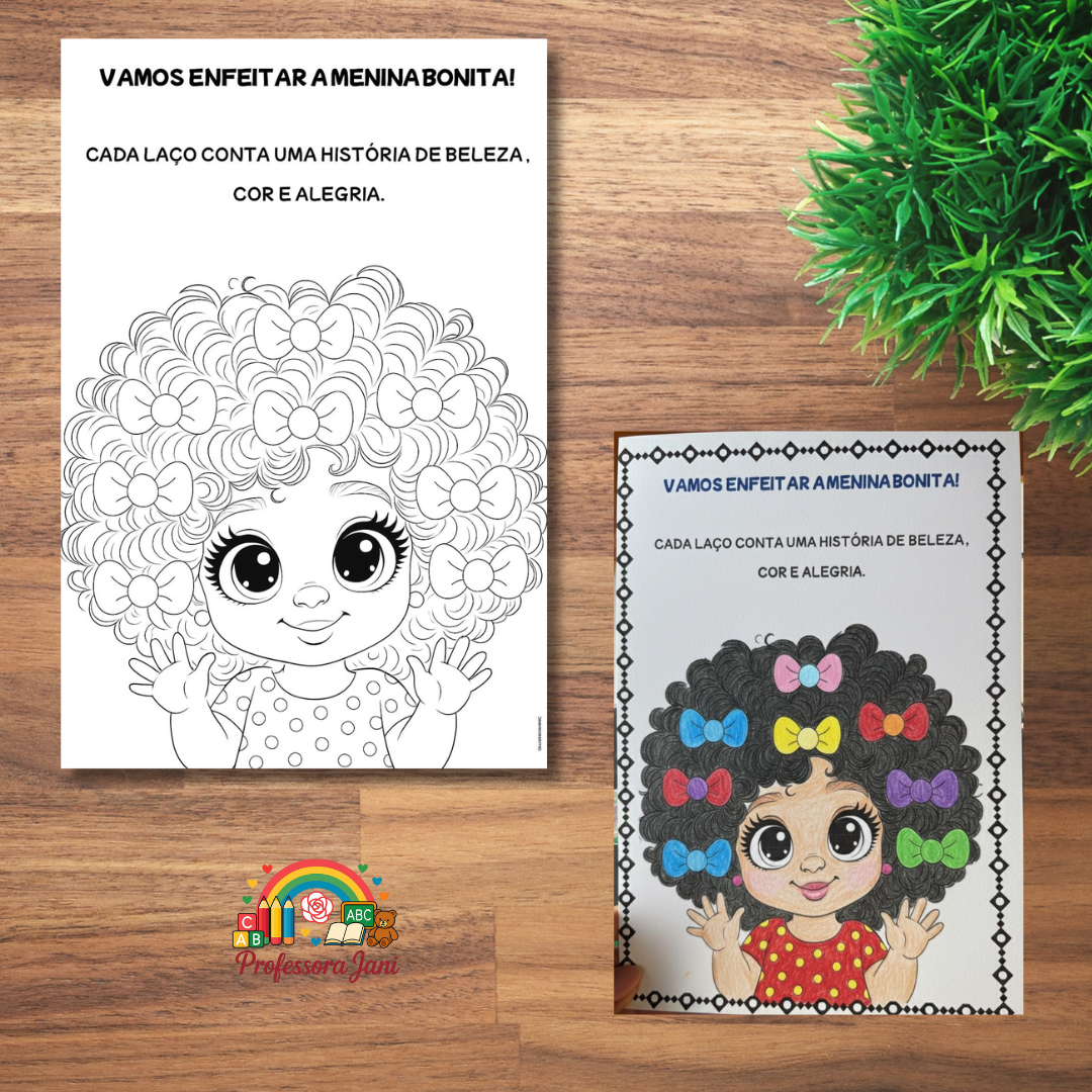 ATIVIDADE INTERATIVA - MENINA BONITA LAÇÕ DE FITA - Imagem 2